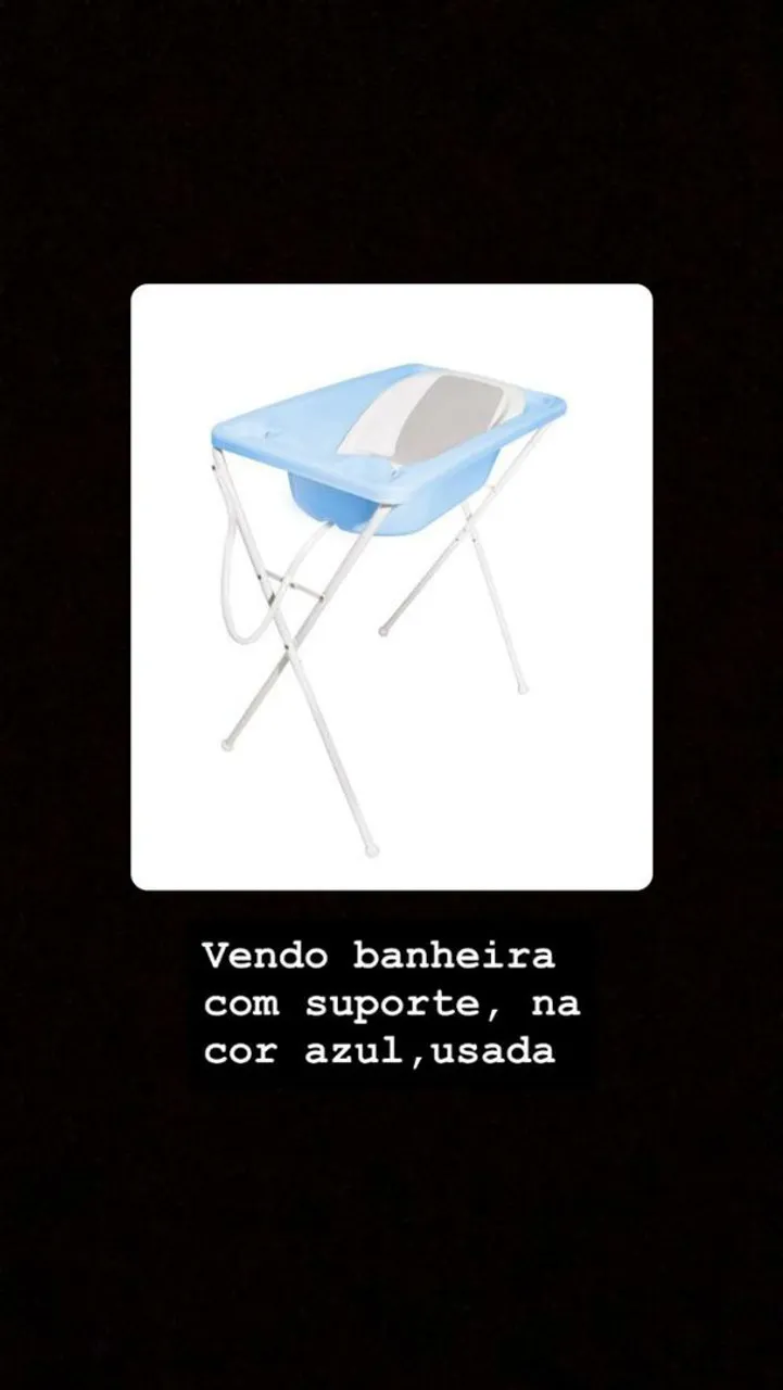 Banheira com suporte azul