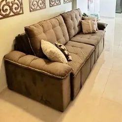 Sofá cama em veludo