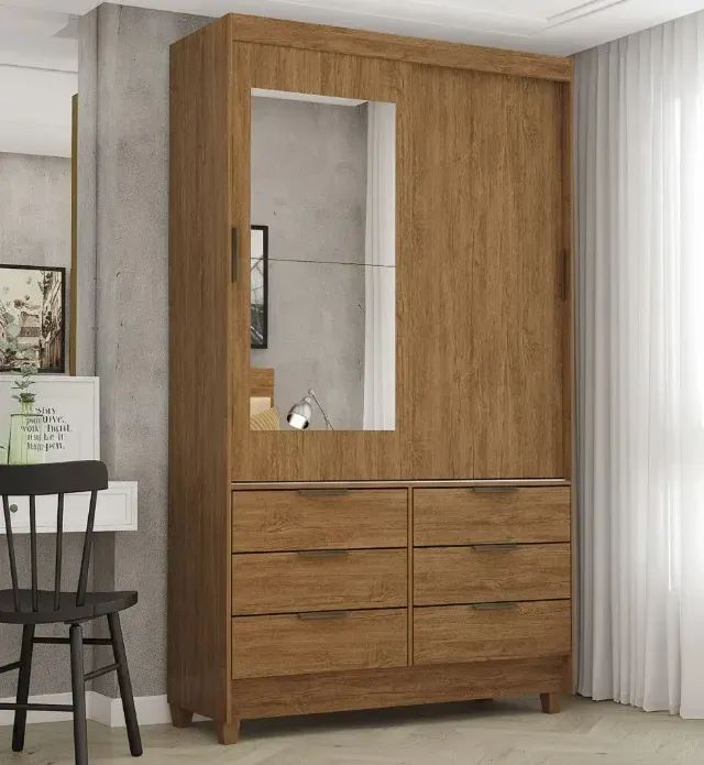 Guarda Roupa Sevilha com Espelho Cinamomo (produto de loja)*