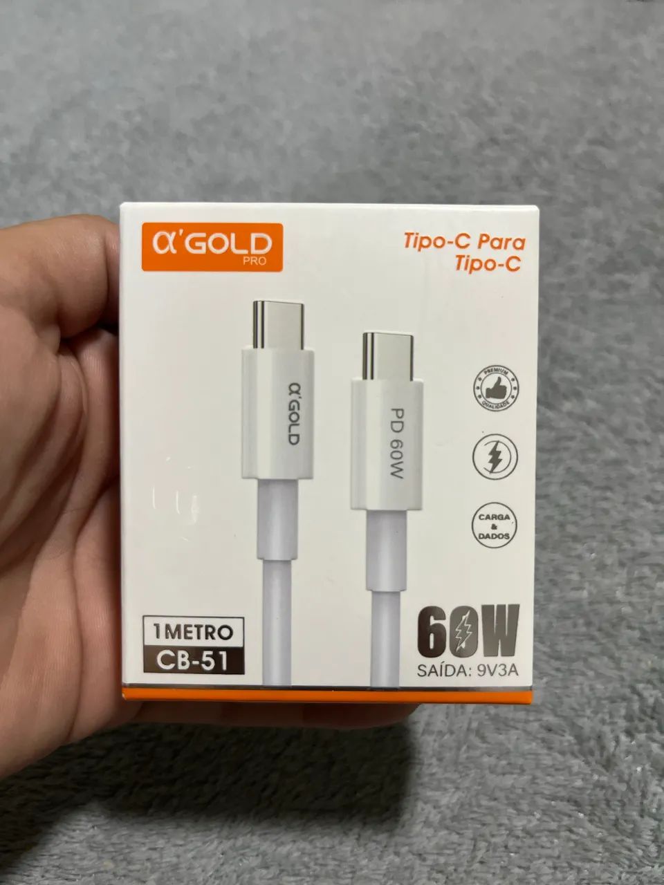 Cabo De Dados Type-c Para Type-c 1m 60w