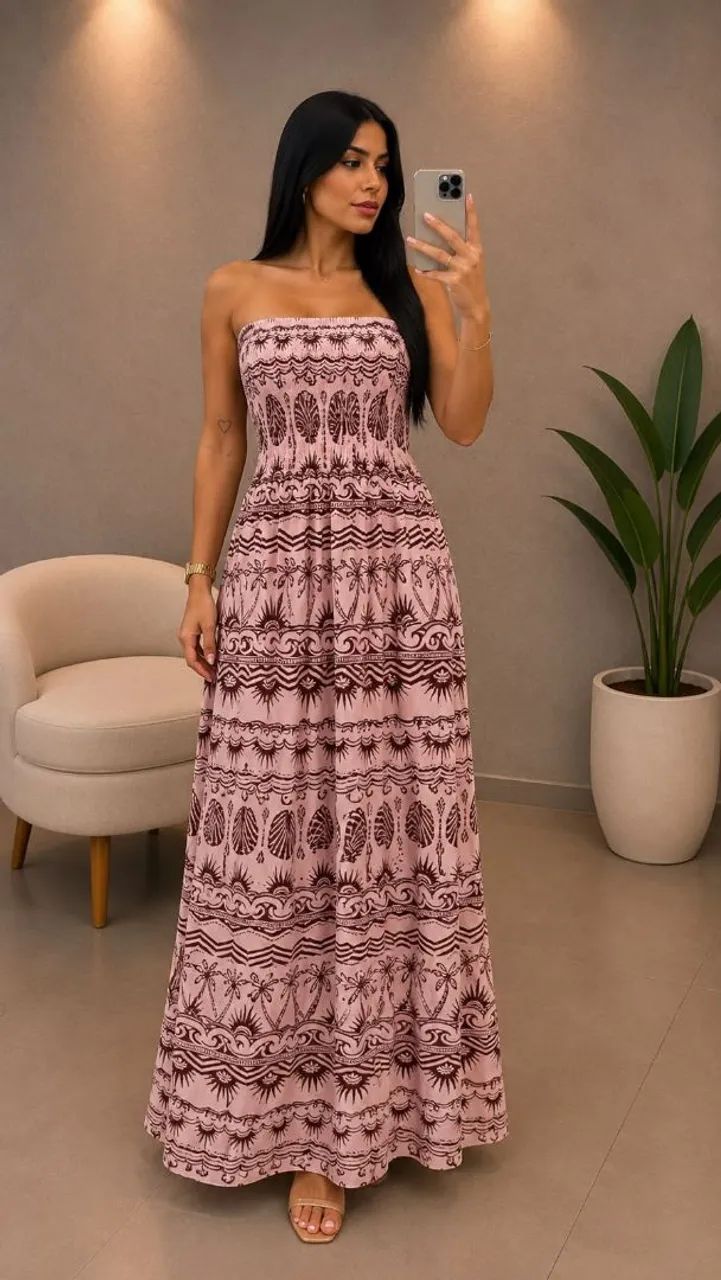VESTIDO LONGO CREPINHO - Foto 3