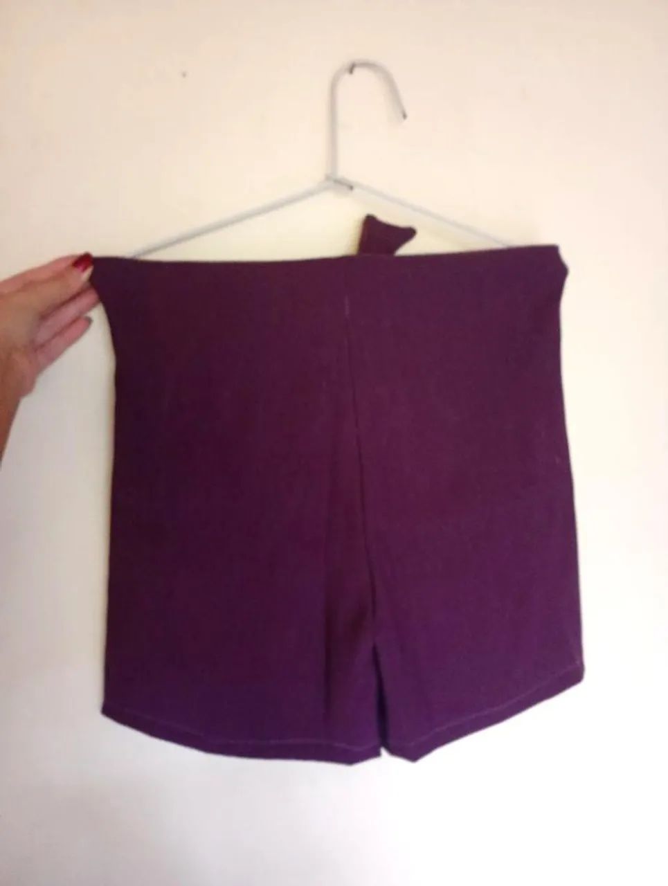 Short saia roxo com amarração e botões - Foto 2