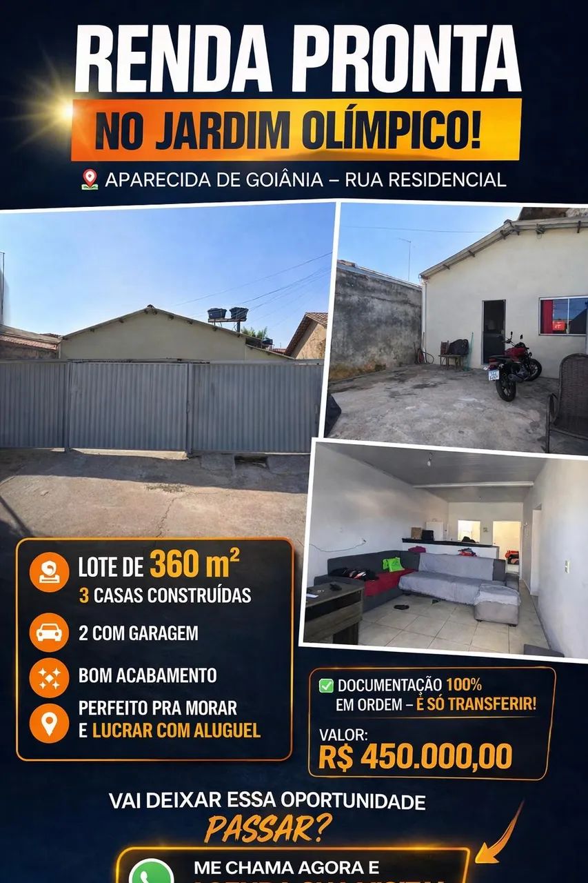 Lote Com 3 Casas Para Gerar Renda No Jardim Olimpico