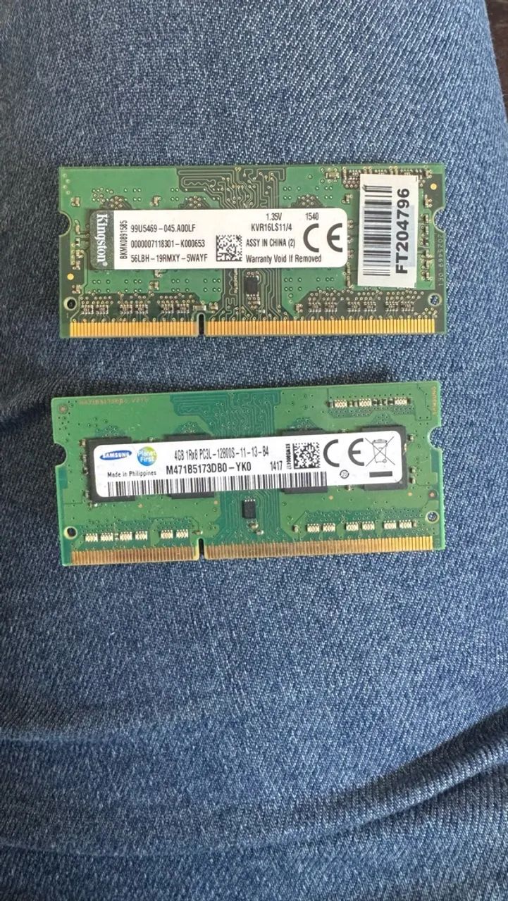 Memória RAM notebook 4GB as duas funcionando  - Foto 2