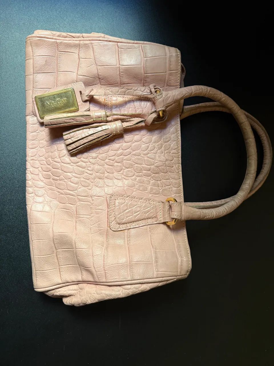 Bolsa Mr Cat Couro Legítimo Rosa - Foto 5