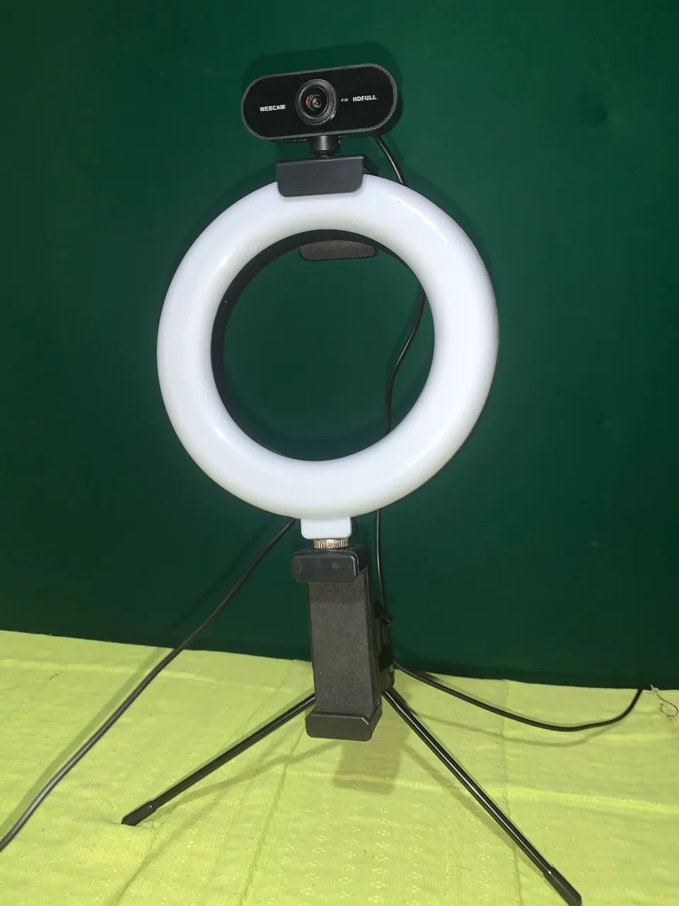 Kit de gravação ringue light + Câmera 1080p 30 fps