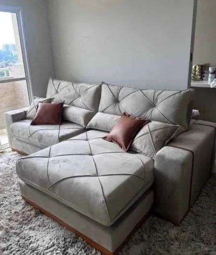 Sofá retrátil 4 pessoas 2,50m entrega rápida - Foto 3
