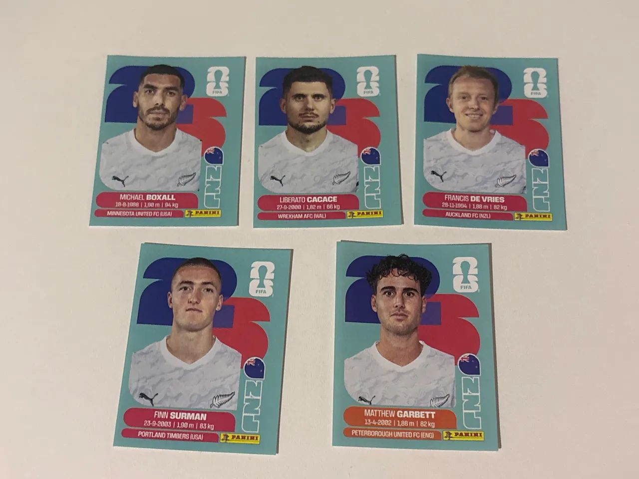 Figurinhas Panini da Copa 2026 Nova Zelândia