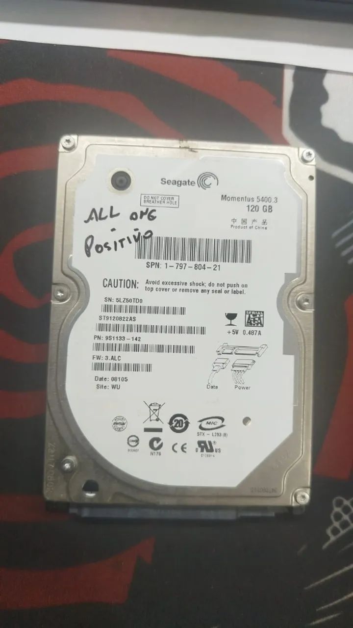Hd notebook 120GB sata Seagate 