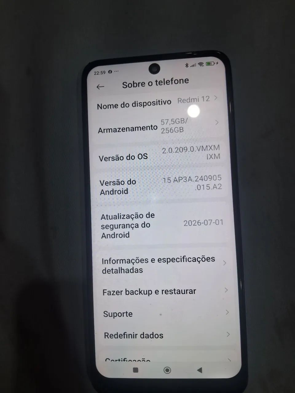 Smartphone xiaomi redmi 12 256gb 8+4 de ram usado - Foto 2