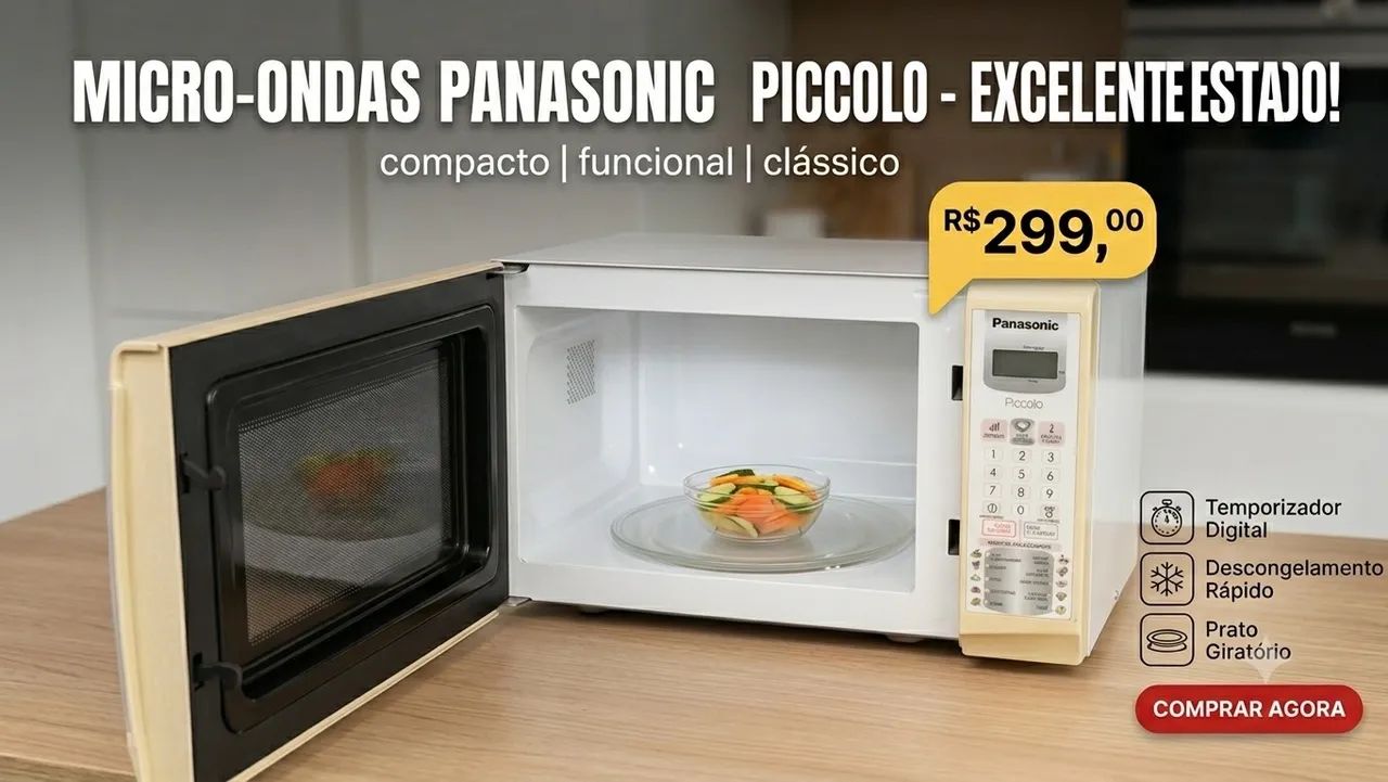 Micro-ondas Panasonic Piccolo 110V - Funcionando Perfeitamente