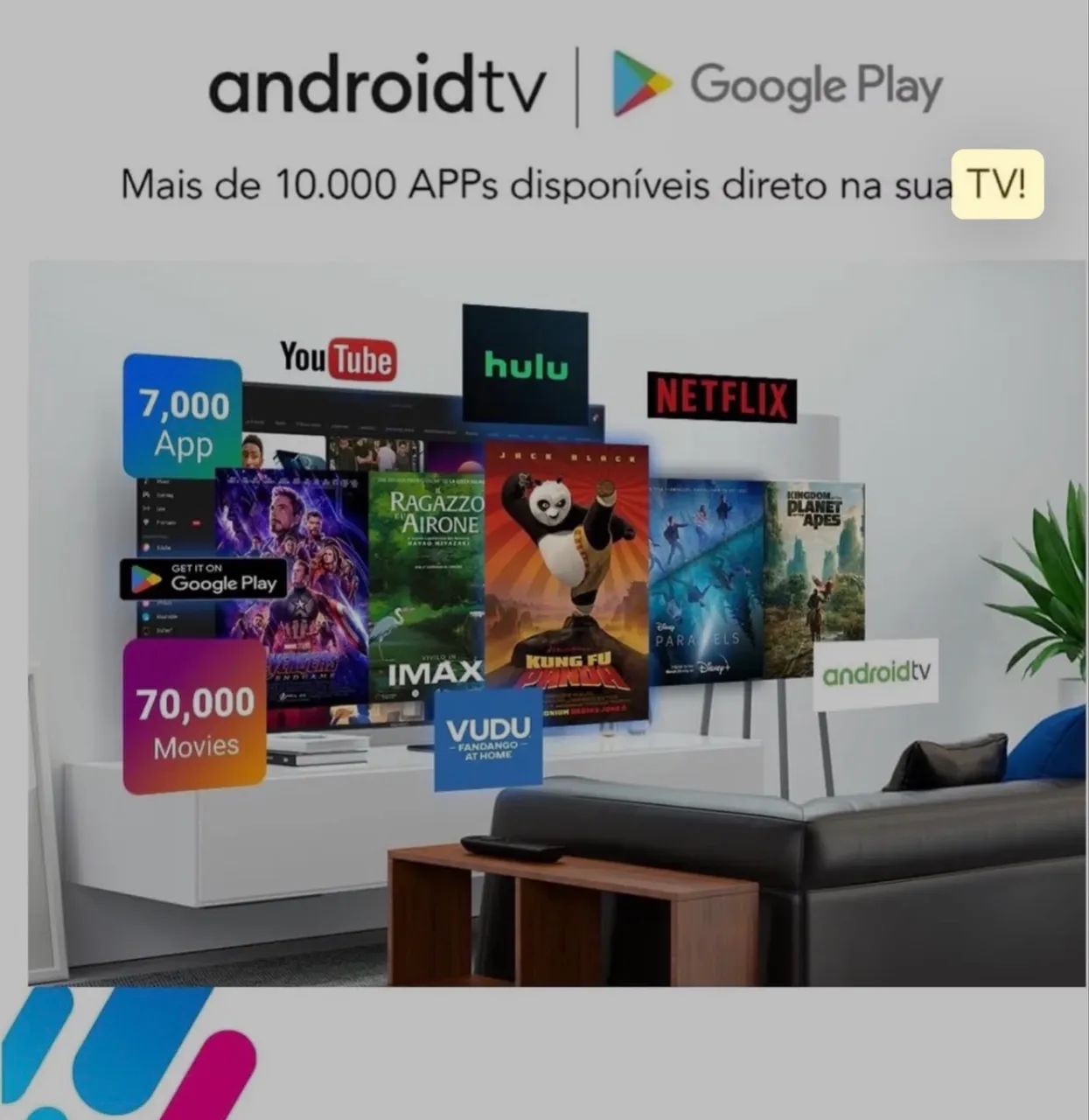 Televisão Smart Tv 43 Hd Com Android 14, quad-core Poderoso, Som Premium 20w - Foto 3