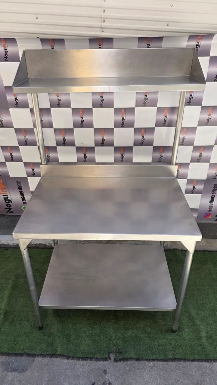 Mesa Inox bancada industrial prateleira 