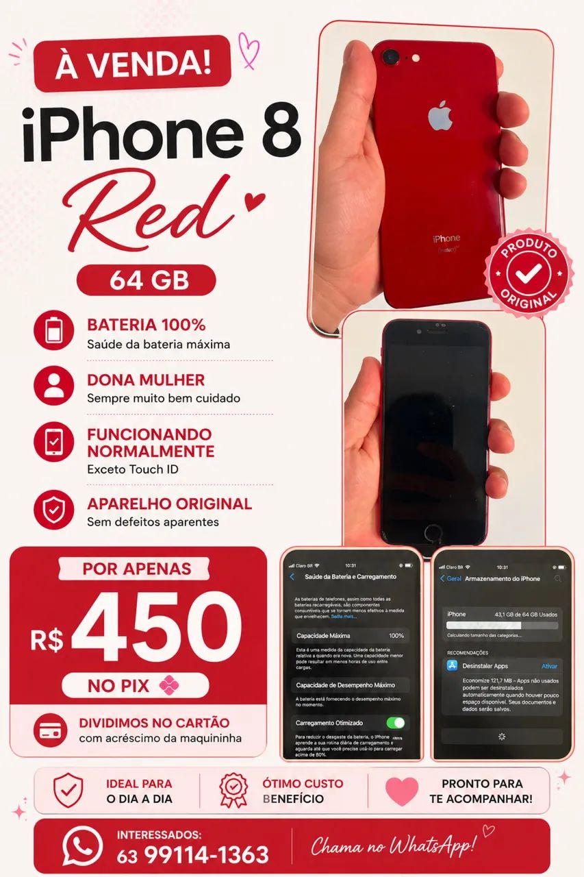 IPHONE 8 SEMI NOVO