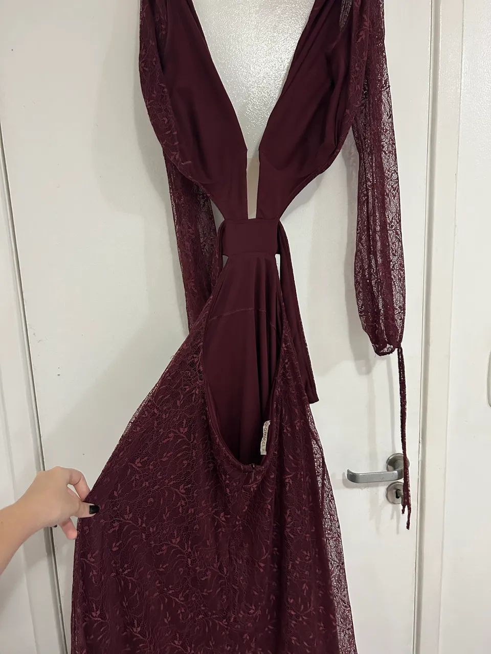 Vestido Longo Amicci Original Vinho - Excelente Estado - Foto 4