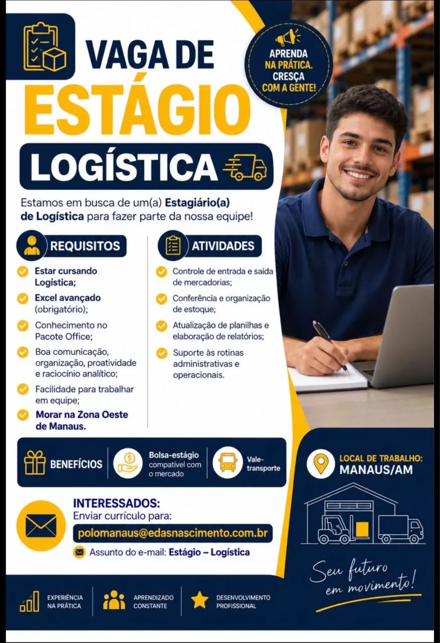 Vaga para estagio - logistica