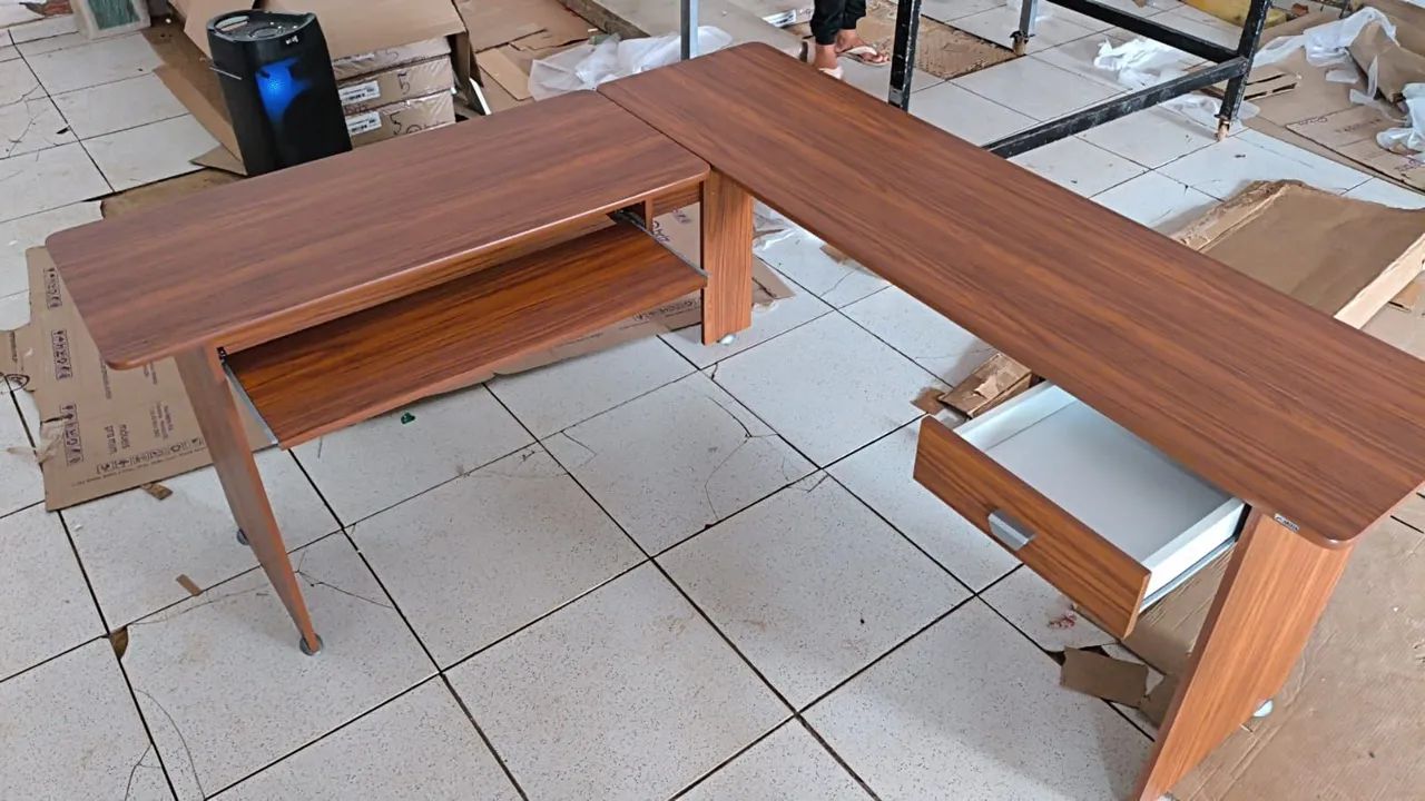 Mesa L escritório mdf nova - Foto 3