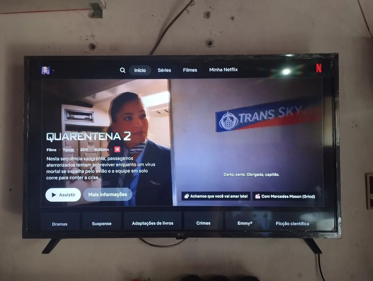 Tv LG smart de 43 polegadas semi completa