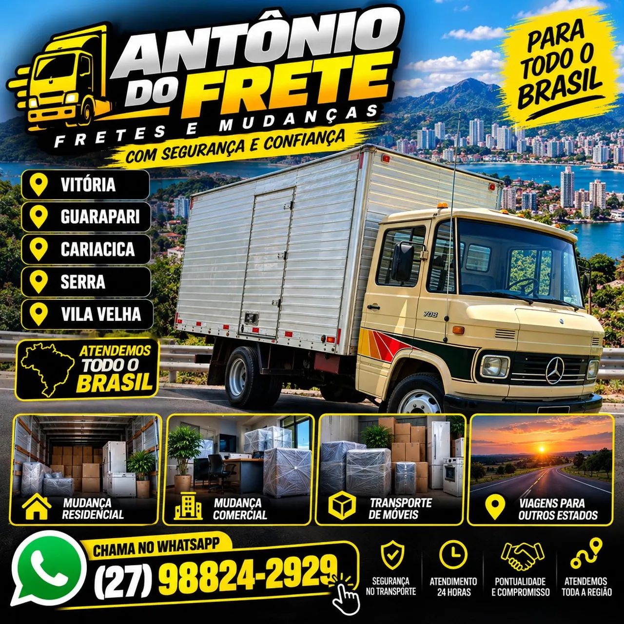 FRETE E MUDANÇAS 24H | CAMINHÃO BAÚ | TODO BRASIL