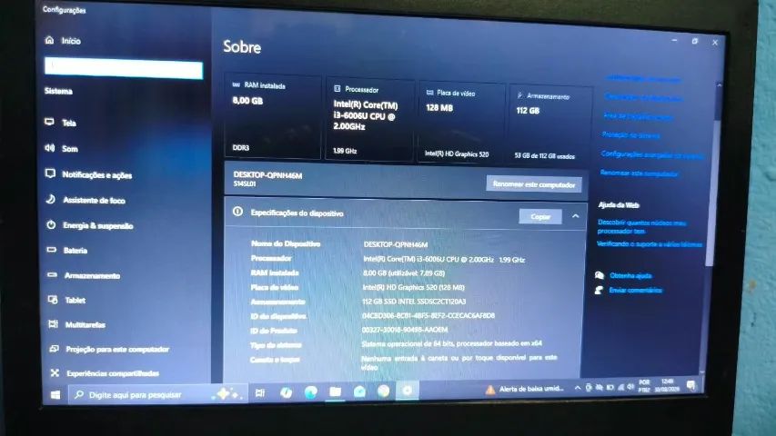 Notebook i3 6a Geração | 8GB RAM | SSD 120GB |Funcionando 100% - Foto 2