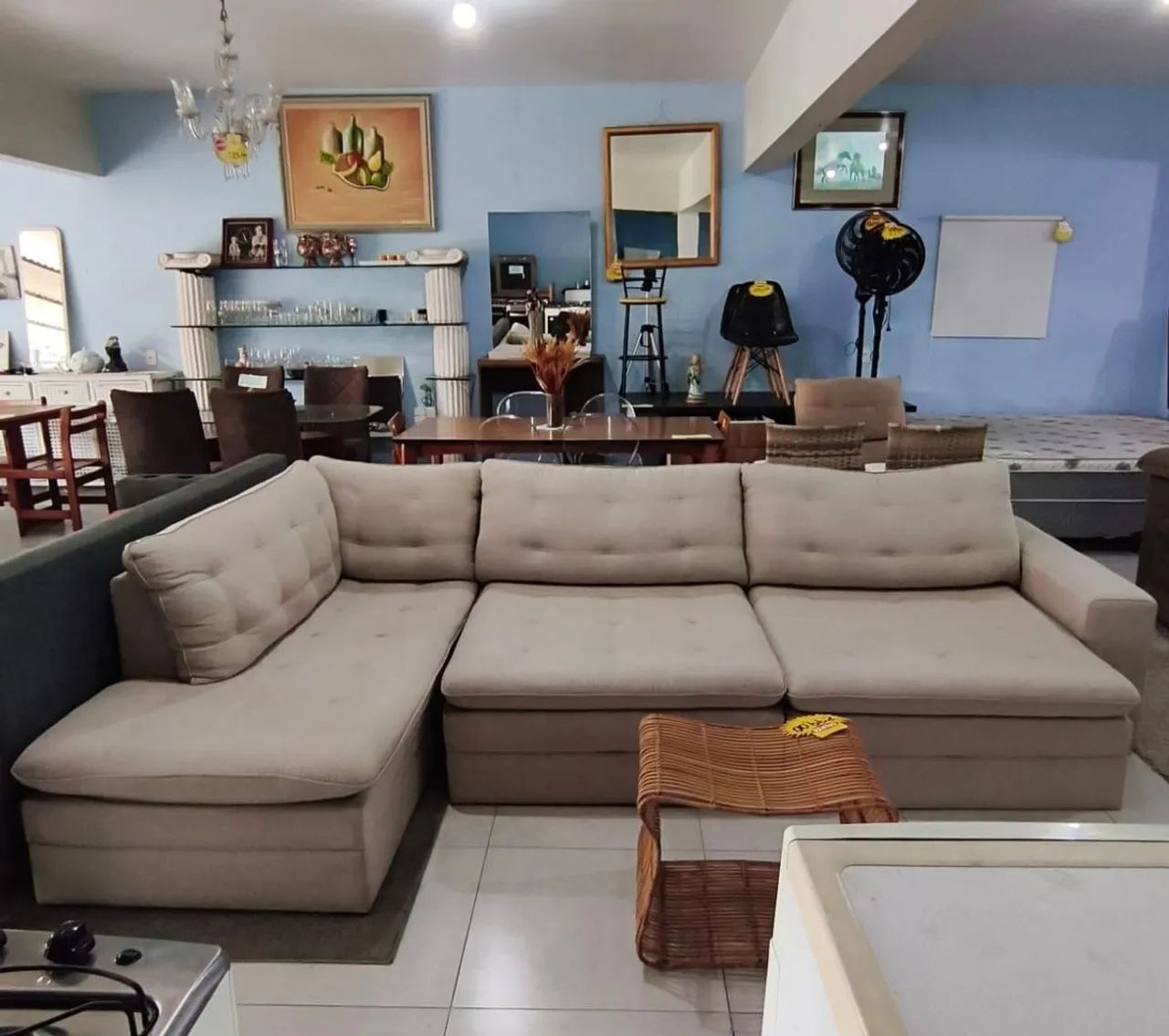 Sofá Retrátil com Chaise alto padrão 