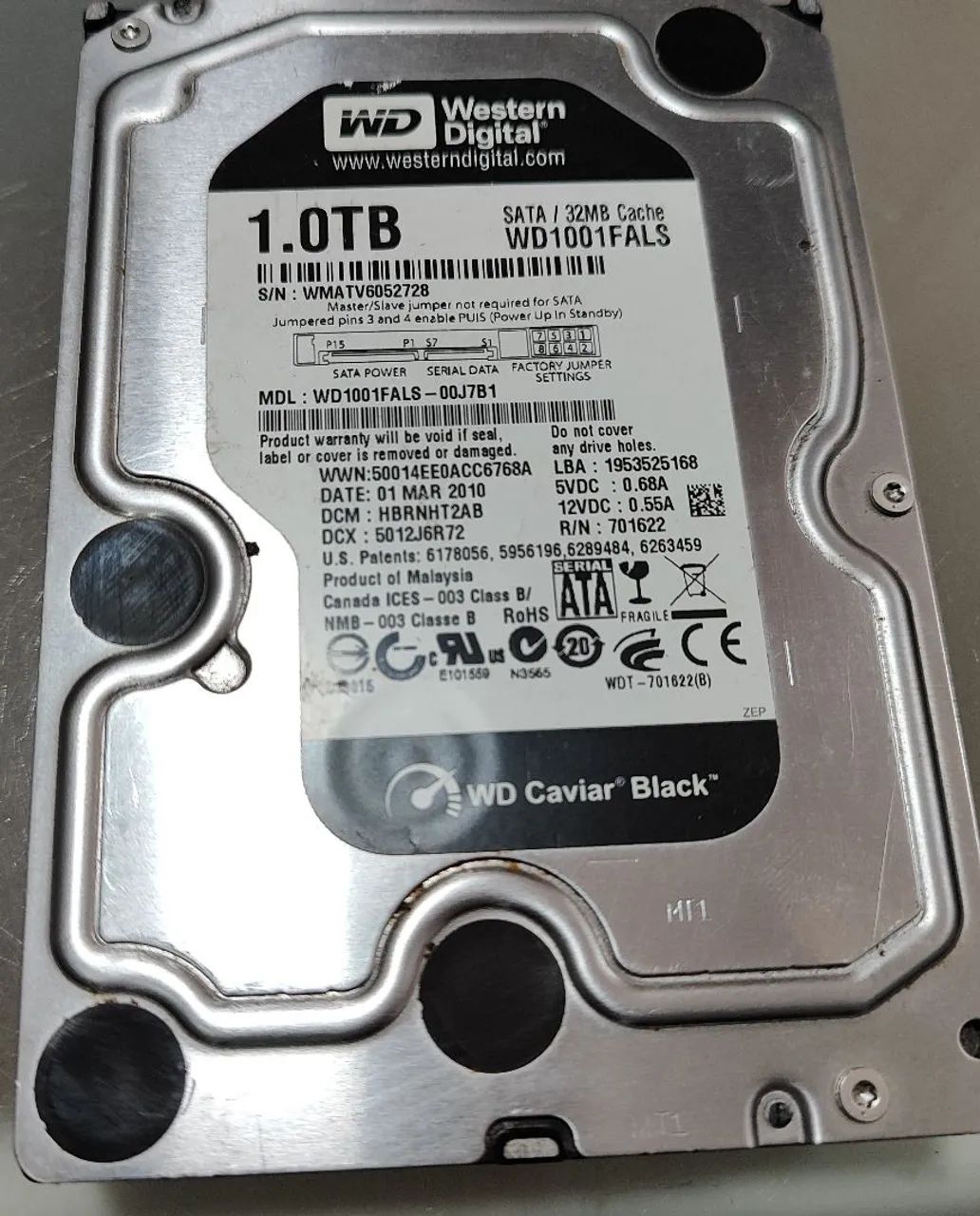 HD 1TB WD Black 3,5"