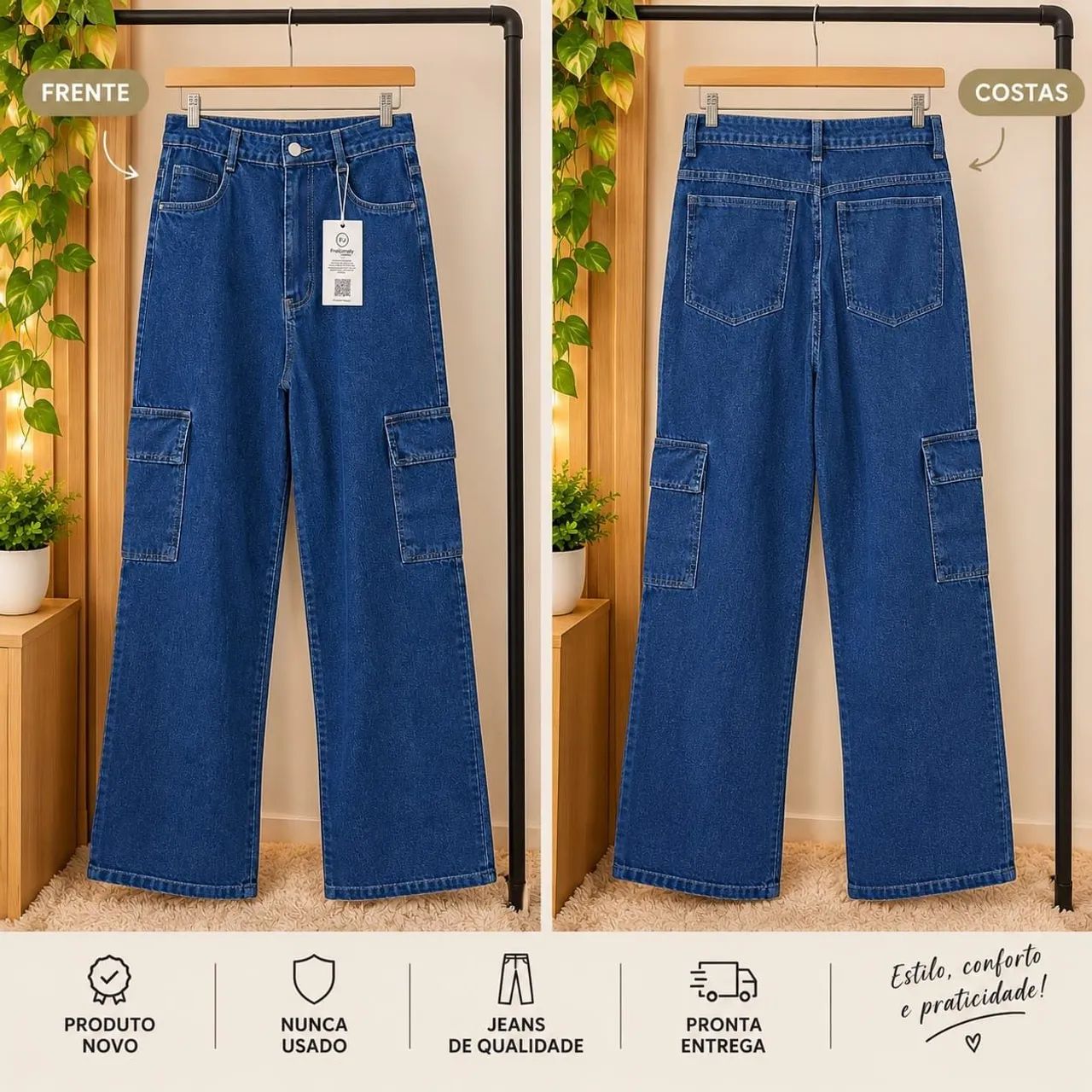 CALÇA WID LEG FEMININA 