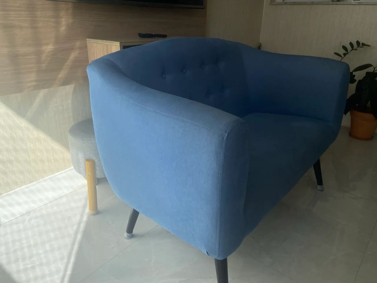 Sofá 2 Lugares Zap Daf Mobiliário Azul Jeans - Foto 2