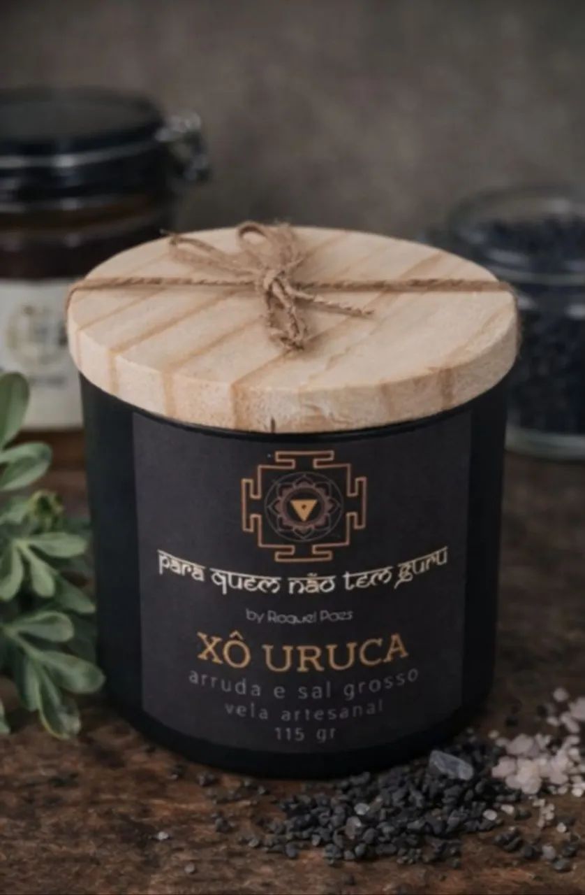 Vela artesanal de arruda e sal grosso 115g - Foto 4