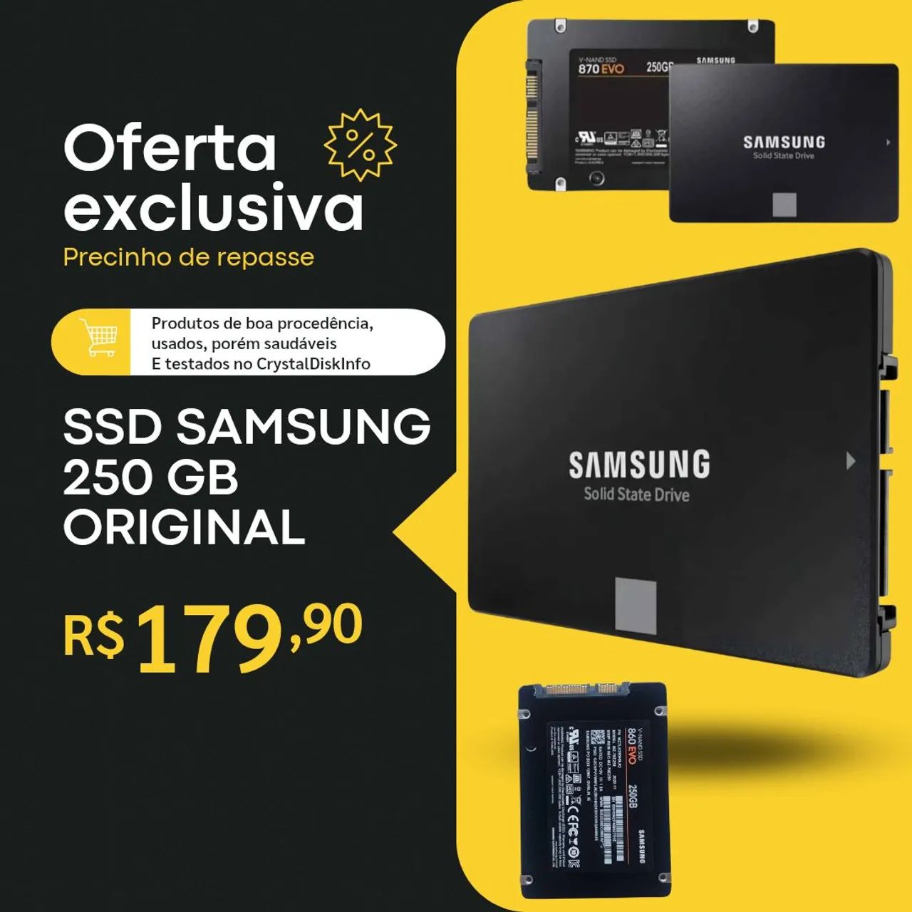 SSD Samsung 860 EVO Original - 250GB | SATA III | V-NAND