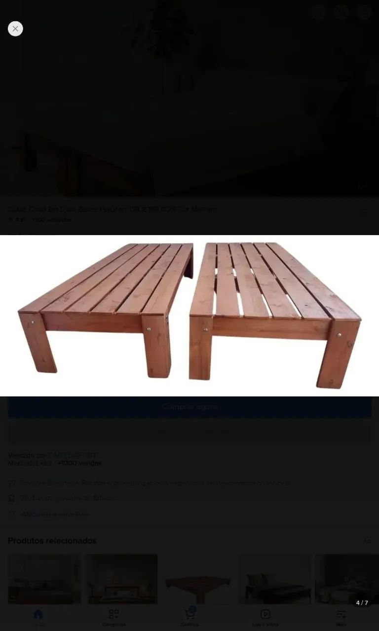 Cama de casal em 2 bases madeira de lei  - Foto 5