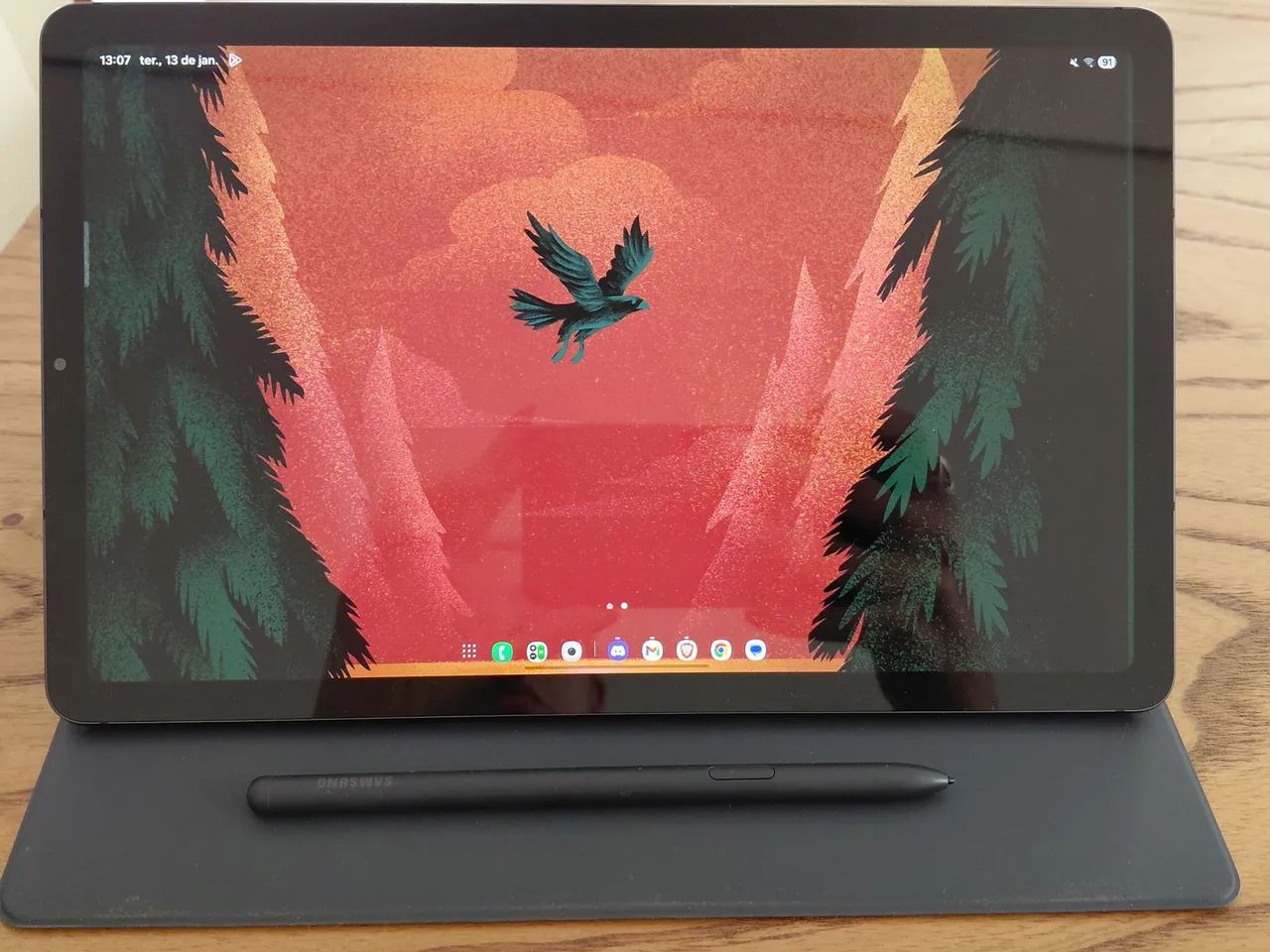 Galaxy Tab S6 Lite, com 4GB de ram, mouse, teclado, capinha e caneta - Foto 5