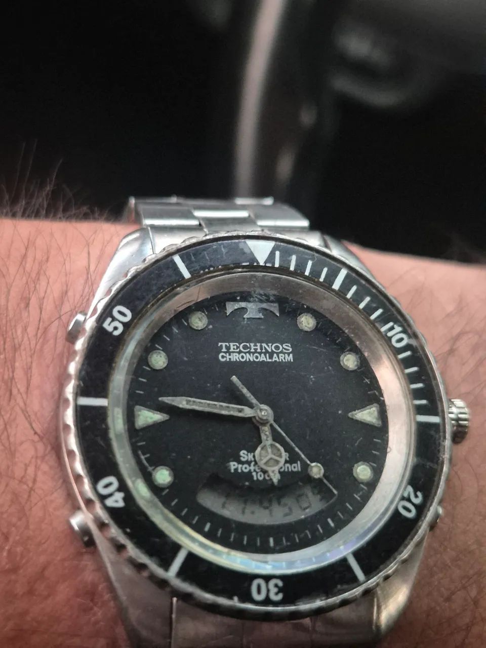 Relógio TECHNOS SKYDIVER PROFISSIONAL CHRONOALARM -  FUNCIONANDO TUDO  - Foto 4