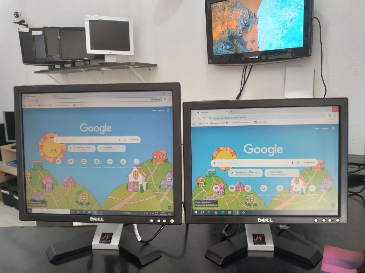 2 monitores de de 15" e 17" polegadas,  com garantia,  cabos, só ligar e usar - Foto 3