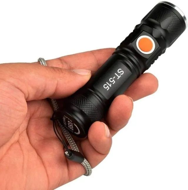 Lanterna Tatica Led Recarregavel Com Zoom USB