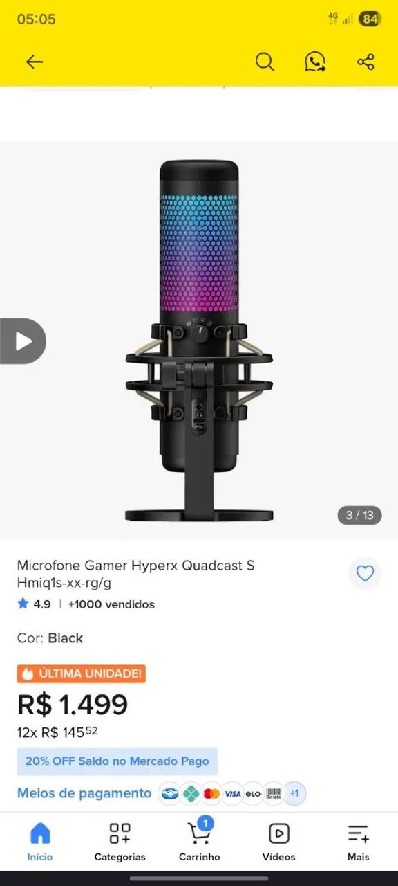 Microfone hyper X quad cast s  - Foto 3