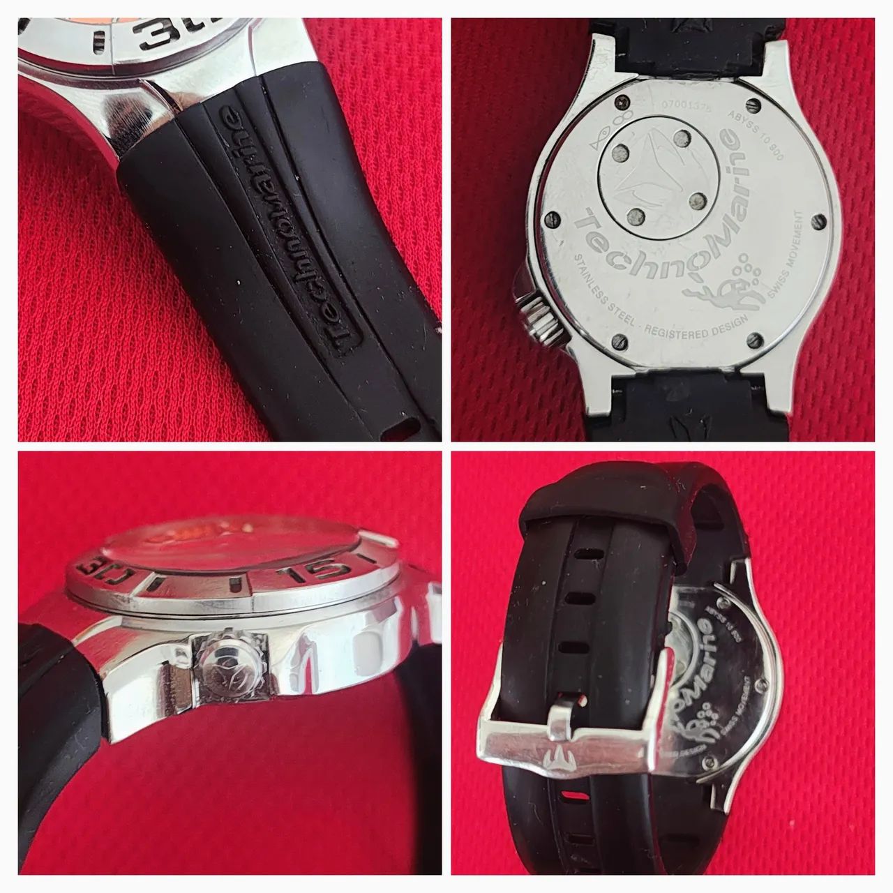 Relógio TechnoMarine Abyss 10900 Diver Suíço Raro Laranja - Foto 4