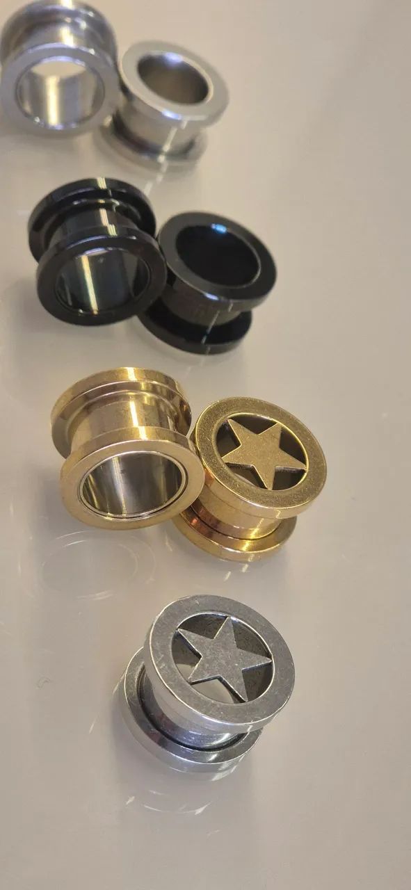 Alargadores de orelha 12mm aço.  - Foto 2