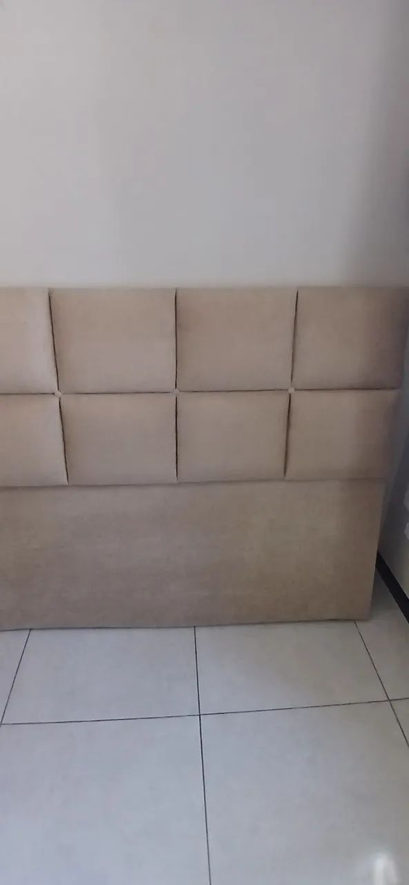 Cabeceira cama casal em suede