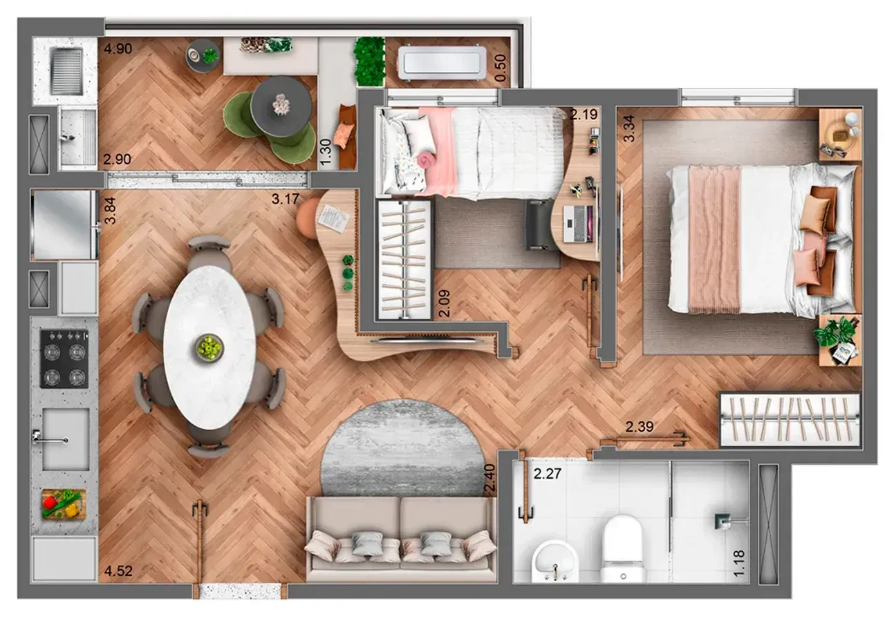 PLANTA 42m²