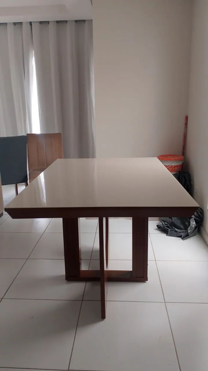 Mesa tampo de vidro 