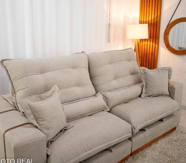 Sofá Retrátil Mônaco 2.30m Bege 