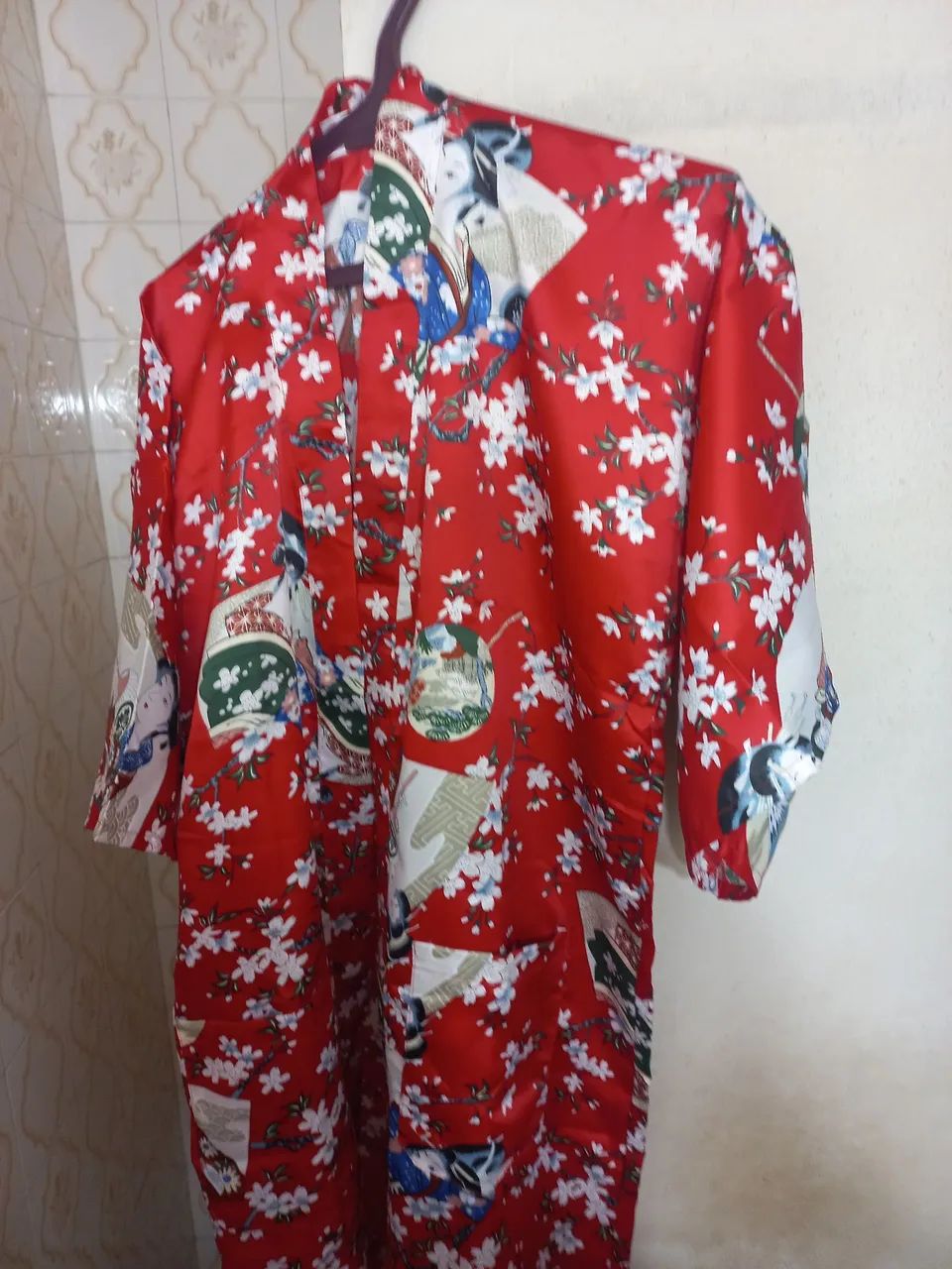 Kimono chinês comprido g novo - Foto 4