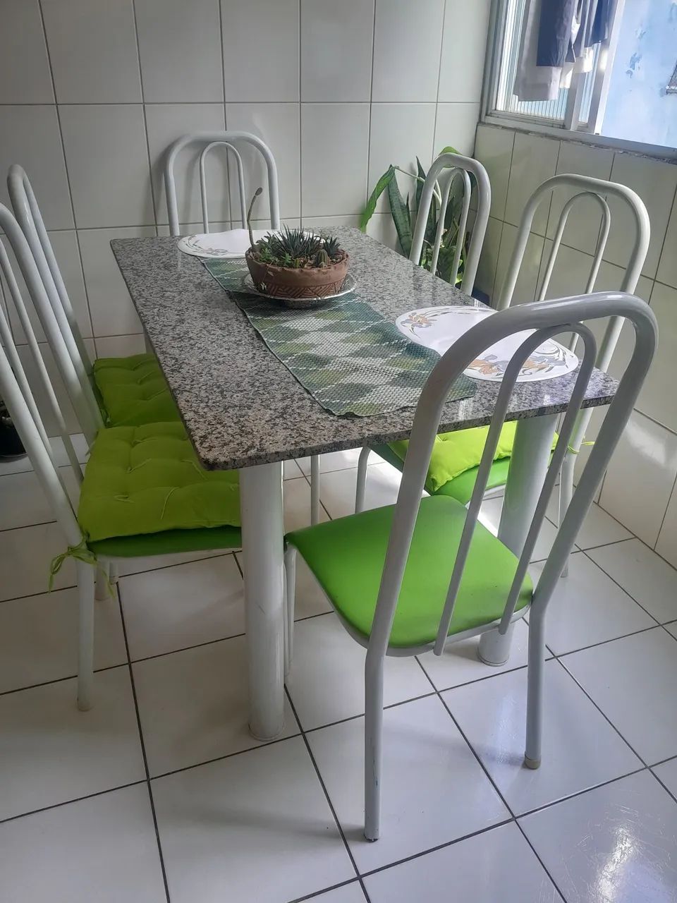 Mesa aço e granito 6 cadeiras  - Foto 2