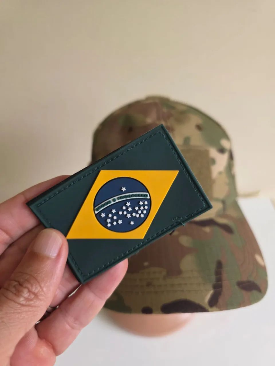Boné Camuflado com Patch Bandeira do Brasil Premium Ajustável NOVO - Foto 5