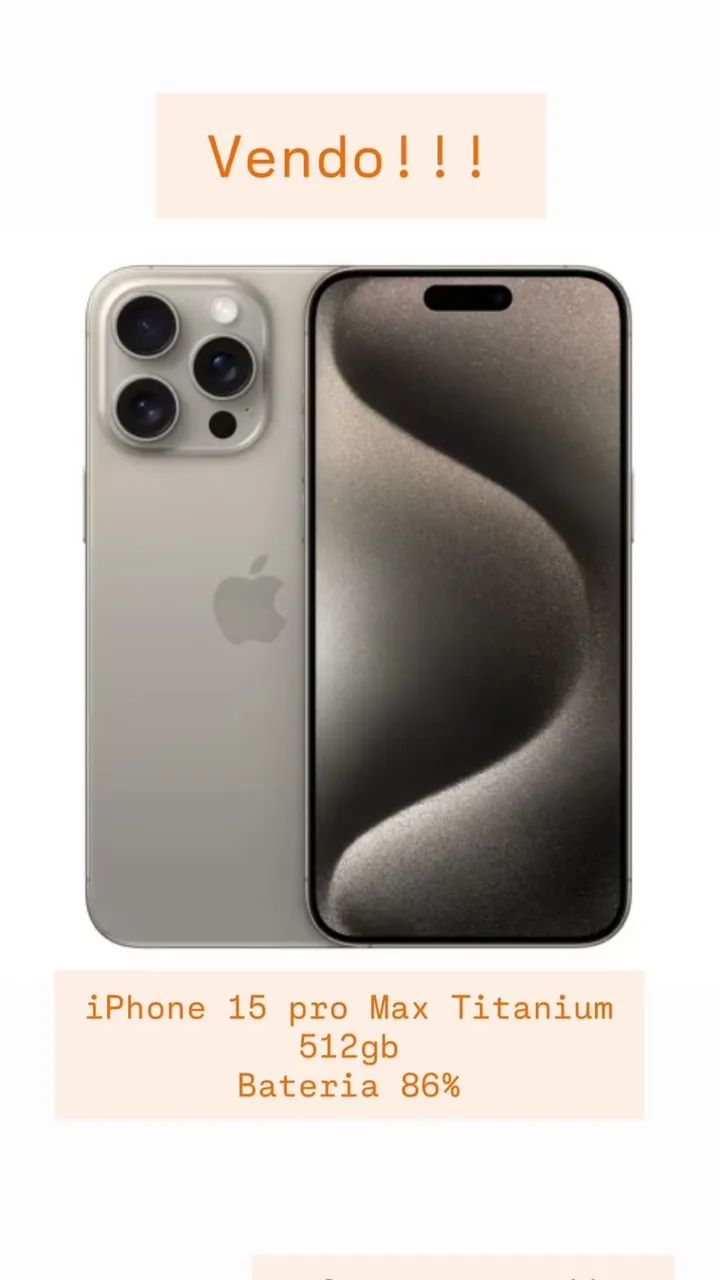 Vendo IPhone 15 Pro Max 512G - Celulares e Smartphones - Tirol