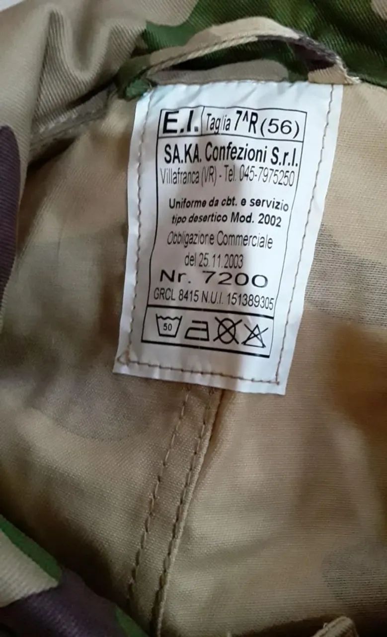 Battle Dress Uniform (Uniforme de Combate), mod. Desertico 2002, original Exército Itália  - Foto 4