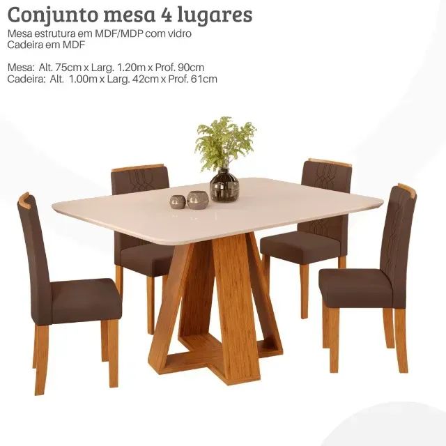 Mesa de Jantar com 4 cadeiras