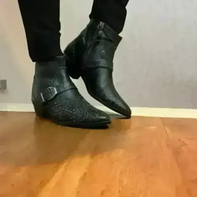 bota zara em couro nova 35 - Foto 2