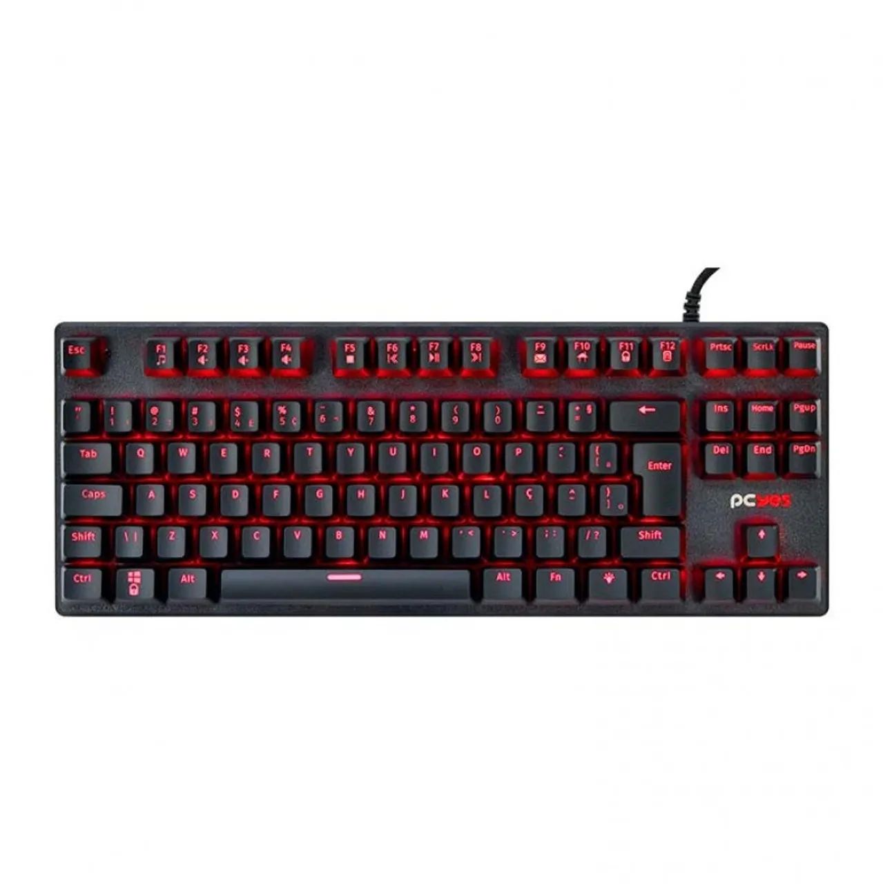 Teclado Mecânico Gamer Pcyes, led vermelho